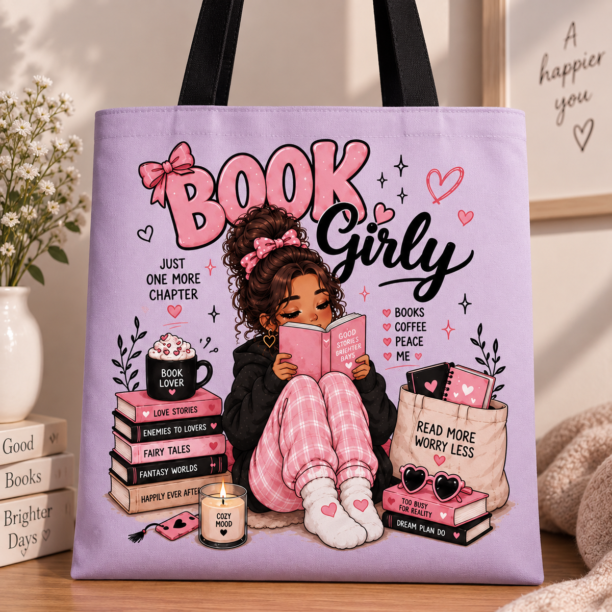 Book Girly Tote Bag